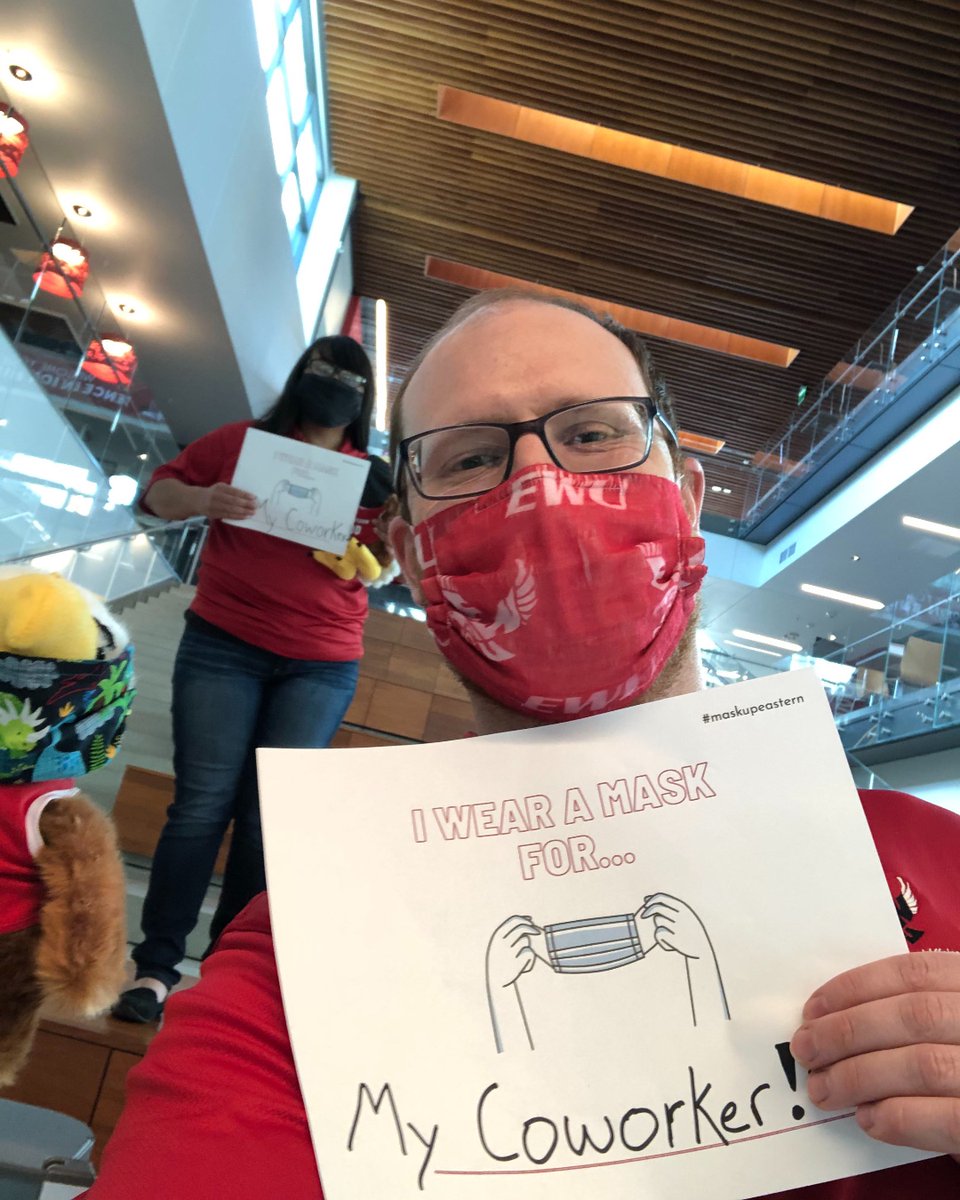 EWUWellness's tweet photo. We hope you will join us to help normalize the conversation around wearing masks and how they can help us to keep our Eagle community safe. Why do you wear a mask? #maskupeastern #ewu #goeags #bewellewu https://t.co/3VTvwPOtqv