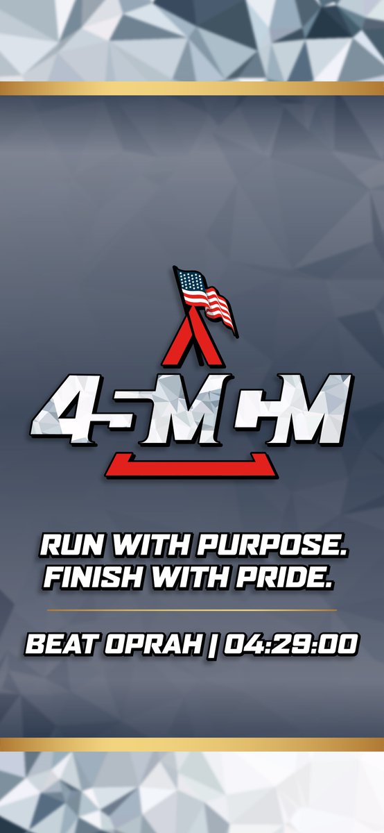 Who doesn't have Beat Oprah as a goal?

Get a personalized version for #WallpaperWednesday. 
Reply to this tweet with "My MCM Goal is ..." and list your finish time goal. We'll make a few personalized wallpapers.