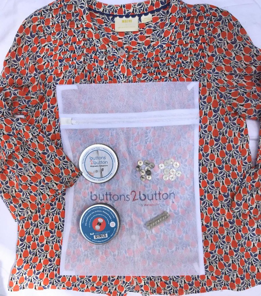 Buttons2Button's tweet photo. Our #MagneticButtonAdaptors are machine washable! Although not required, we do suggest a laundry bag for extra care of your clothing and magnetic buttons! These laundry bags can be found on our website! #Buttons2Button https://t.co/IpZQQTZfc8