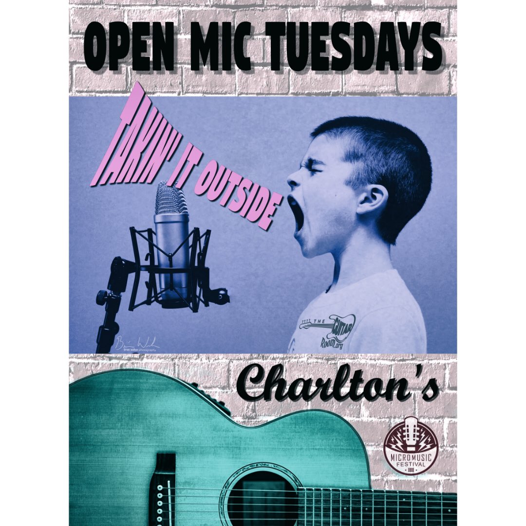 Should be a perfect night for music!!! Come listen and/or play!  Bring lawn chairs as limited seating on patio! #charltons #openmictuesdays #openmicatlanta #briantakesphotos