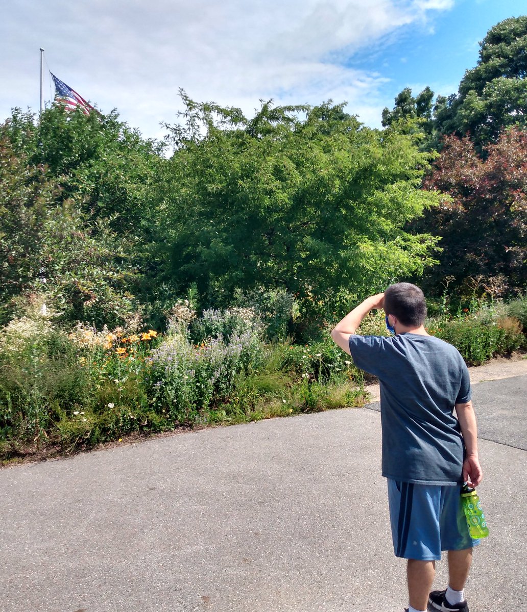 Every time Ricky sees an American flag 🇺🇸 #respect #proudmom