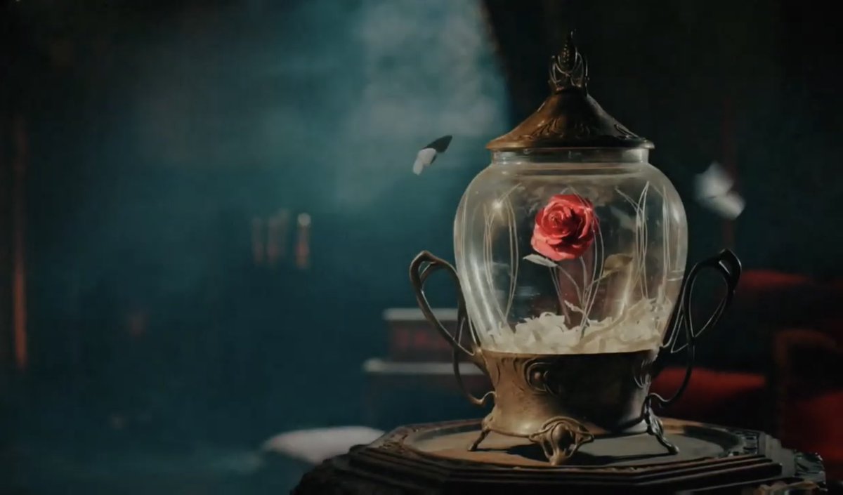 Also note that there are two white butterflies hovering above the rose (which possibly represents KMY and Kang Tae’s love). One is pure white and the other one has a black tips.