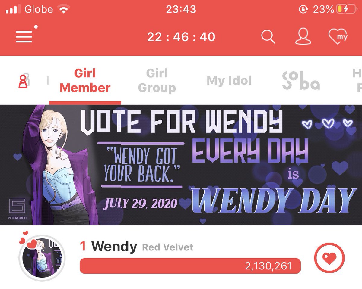 SuperWannnn's tweet photo. Vote for Wendy on Choeaedol. #TopWan #WendyAppreciationDay https://t.co/HfDaTZiSxy