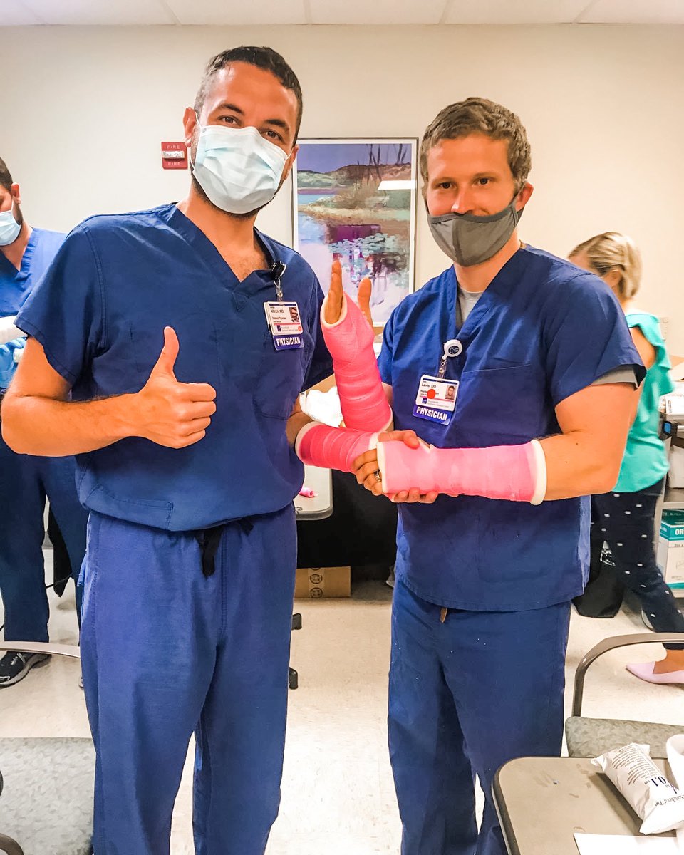 fmswresidency's tweet photo. Do you know our Program has a Sports Medicine Fellowship?
In addition to OB, peds, and adult medicine training, our FM residents spend time working with the Sports Medicine team in our own MSK clinics. We’ll even let you practice your new casting skills on your colleagues! https://t.co/ATeIC6nYGK