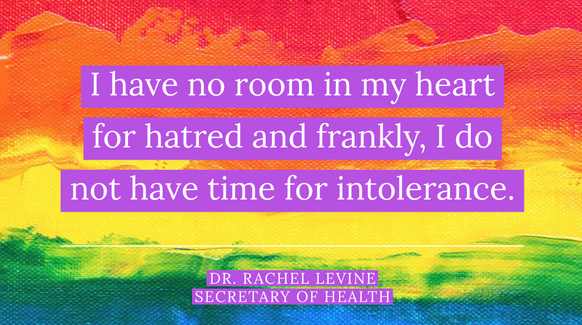 PAHealthDept's tweet photo. "I have no room in my heart for hatred and frankly, I do not have time for intolerance."

Today @SecretaryLevine addressed the transphobic comments directed towards the LGBTQ community in Pennsylvania. Read her full remarks: https://t.co/d2FrxmEzUX https://t.co/lDT9WrPie7