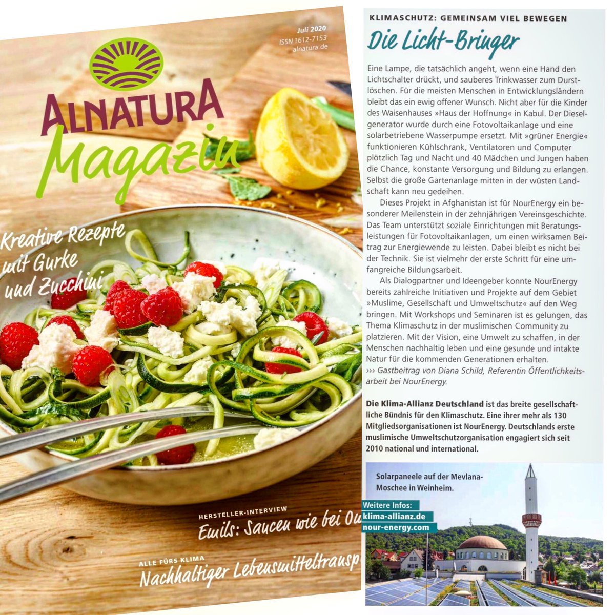 Nour_Energy's tweet photo. Wir sind im aktuellen Alnatura-Magazin (Juli Ausg. S.33). Lesen tun wir es schon lange, da super informativ und interessant. Nun steht auch etwas über die Arbeit unseres Vereins und der @klima_allianz drin. Danke @Alnatura 😊👍

https://t.co/cUzYkE49Qh

#NourEnergy #KlimaAllianz https://t.co/AFqs6eCilH