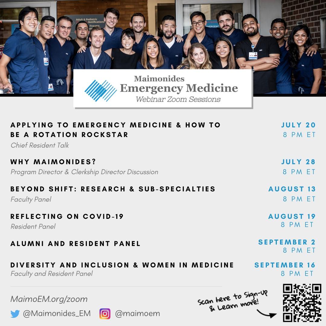 Tune into a chat at 8PM ET today to learn about my wonderful residency program! #maimoem #emergencymedicine #residency