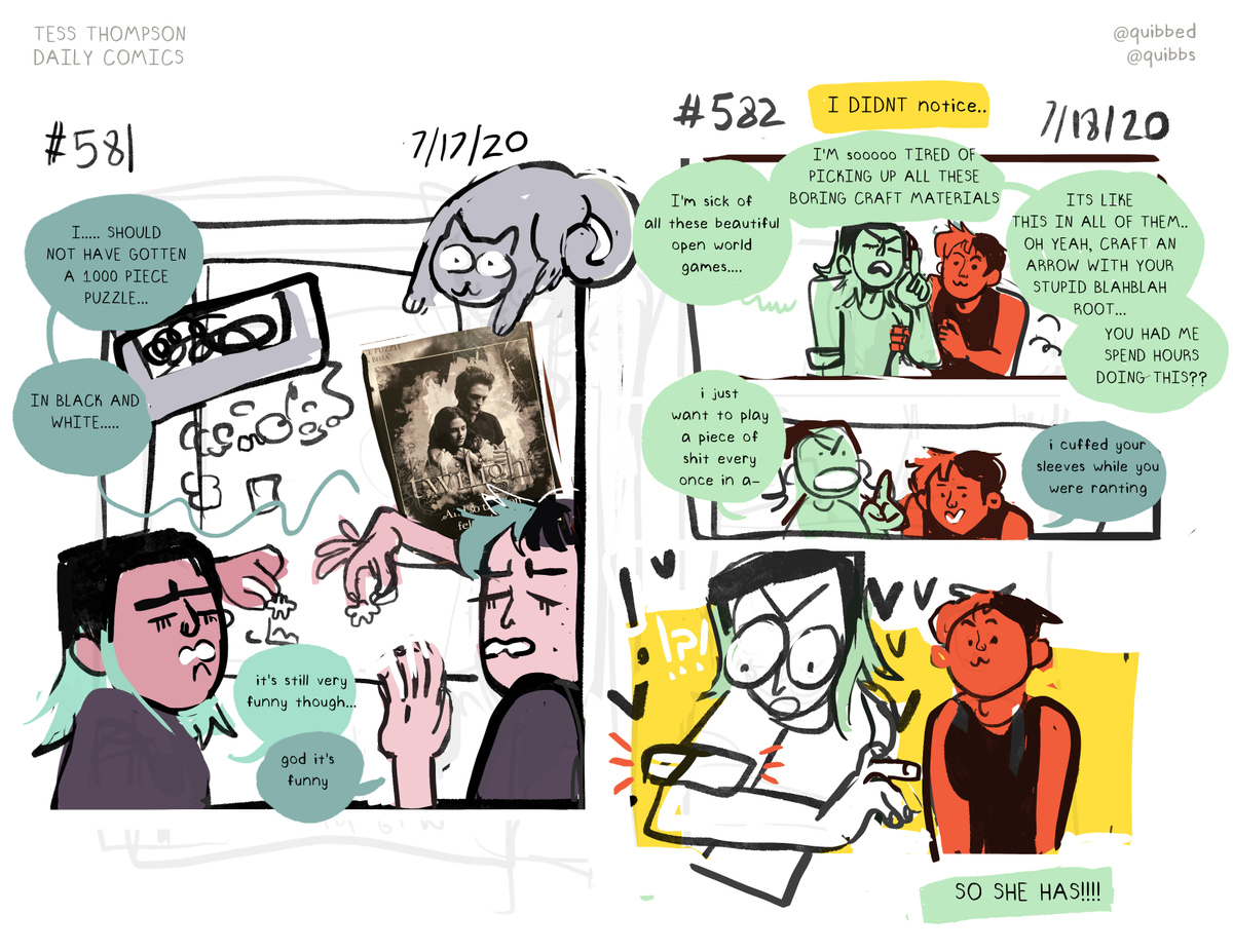 DAILIES!!!!! this is the most polished that my daily comics about my daily life will EVER be. idk why i went nuts but here you go... you can read all #582 of them right here!
https://t.co/Z5RDjqIh0U