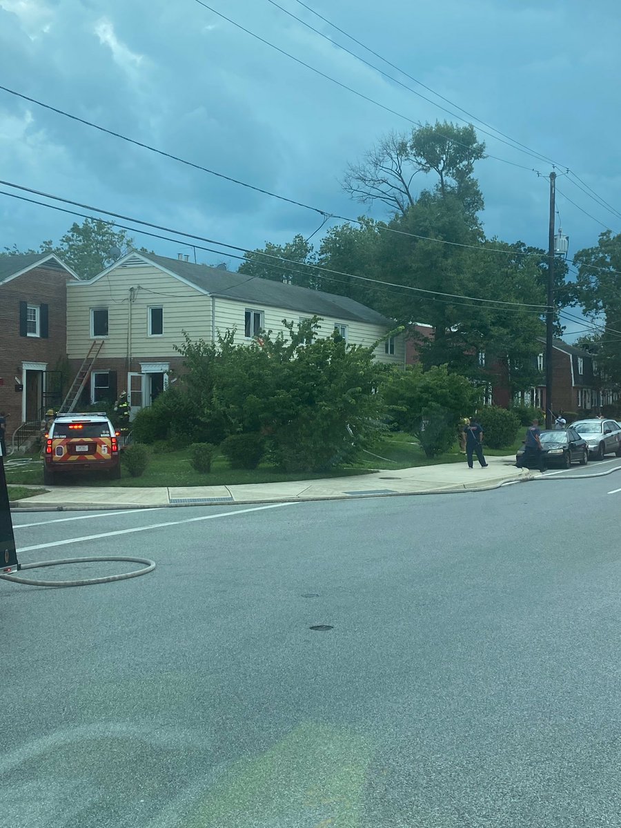 PGFDNews's tweet photo. Approx 4:25pm #PGFD units responded to the 2400 block of Iverson St in Marlow Heights for a reported structure fire. On arrival crews found a 2 story row home with smoke showing from the 2nd floor. Fire is out, no extension to adjoining homes, no injuries or transports to report. https://t.co/erfNJpMXv6