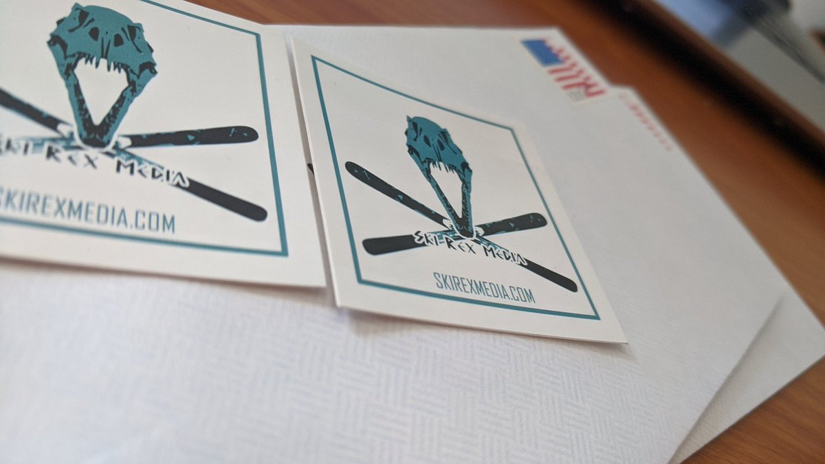 SkiRexMedia's tweet photo. Two more Ski Rex Media supporters will be getting #stickers soon enough! Wanna help spread the Ski Rex Media name with some stickers of your own? Tell me where to send them. There's no cost to you.🤘⛷️🏂❄️

#skiing #snowboarding #Advertising #shamelessplug #stickercampaign https://t.co/APGjpQbqvp