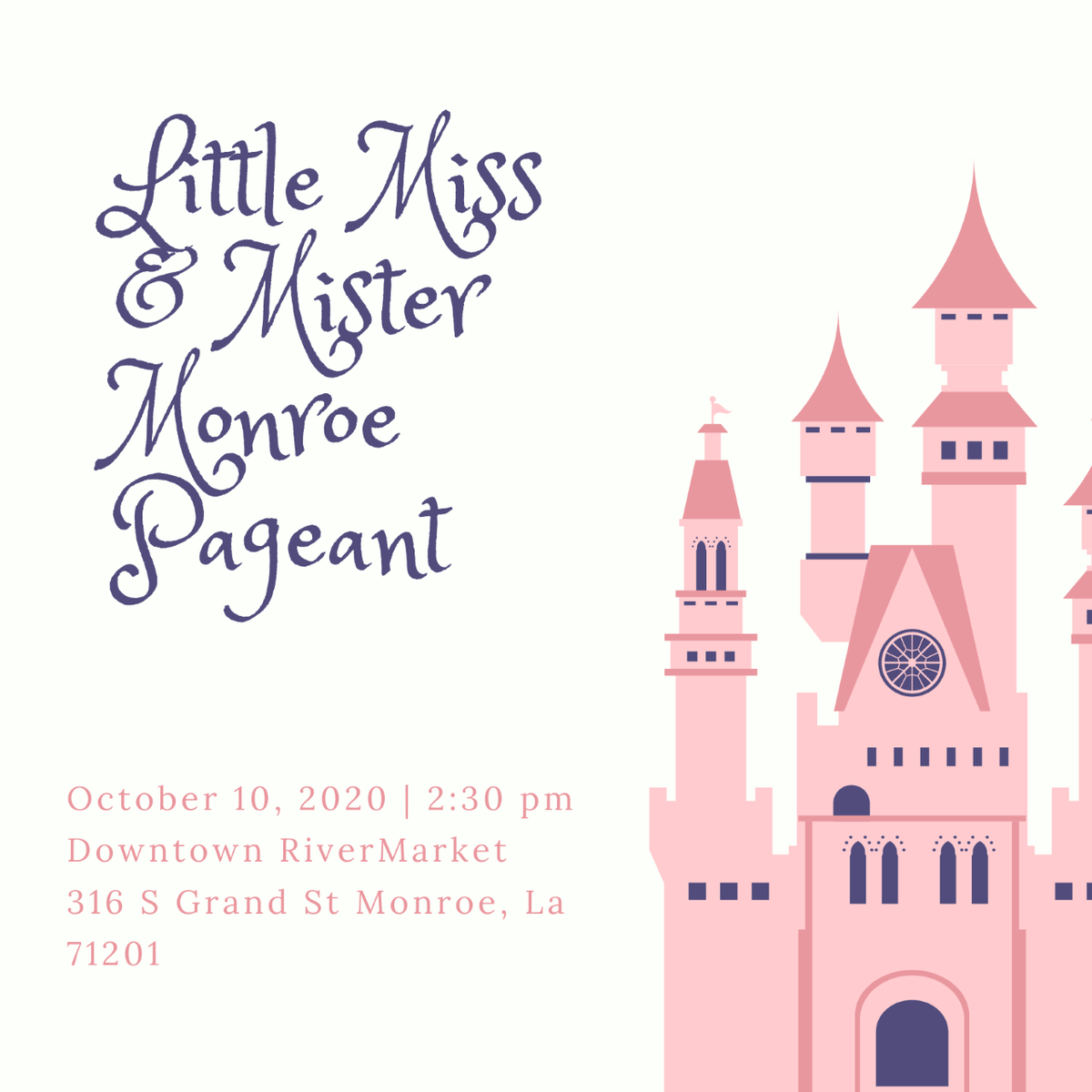 downtownmonroe's tweet photo. LAST TWO PAGEANTS OF THE YEAR! 

Little Miss and Mister Monroe 10/10/20
Little Miss Christmas in DoMo 12/12/20

All pageants are at 2:30pm at amphitheater.
All info  https://t.co/AeHaAVN3u4

#pageant #Christmas #DowntownRiverMarket #beauty #party #fun https://t.co/VL93FhBYyz