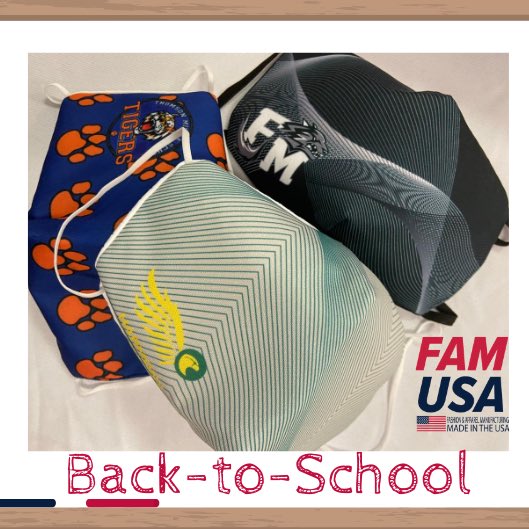 Want to showcase your school spirit or heading back to school? We can make custom masks just for you! #BackToSchool #SchoolSpirit #CustomMasks