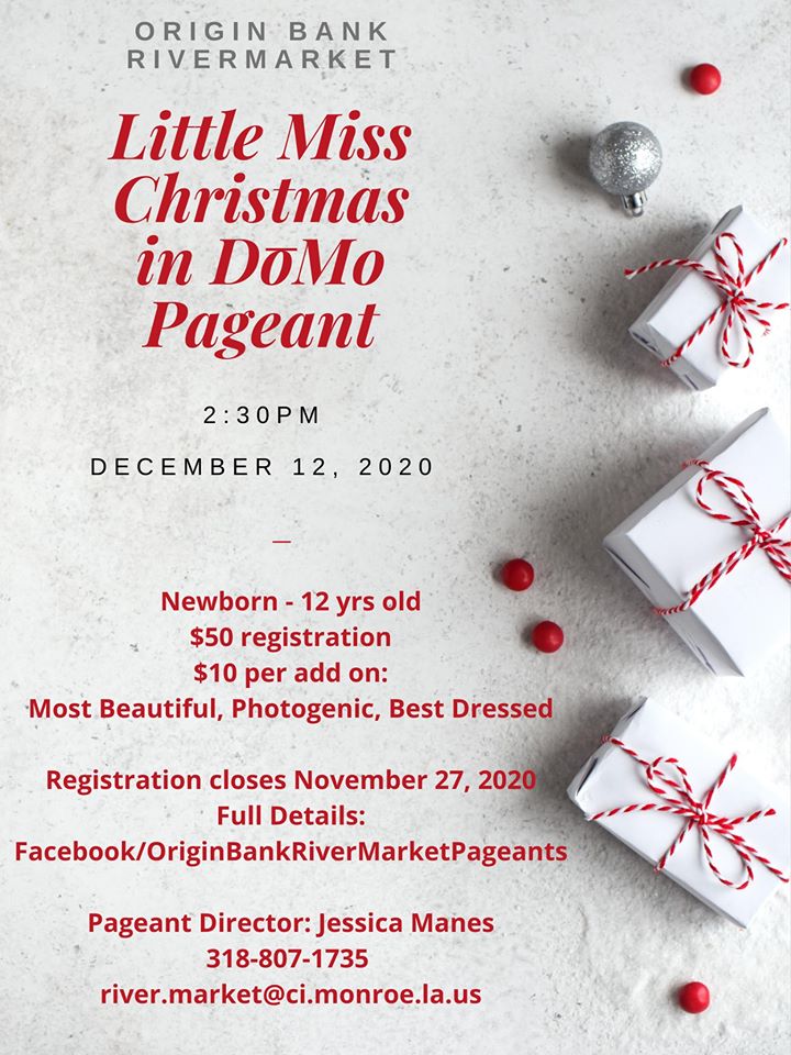 downtownmonroe's tweet photo. LAST TWO PAGEANTS OF THE YEAR! 

Little Miss and Mister Monroe 10/10/20
Little Miss Christmas in DoMo 12/12/20

All pageants are at 2:30pm at amphitheater.
All info  https://t.co/AeHaAVN3u4

#pageant #Christmas #DowntownRiverMarket #beauty #party #fun https://t.co/VL93FhBYyz