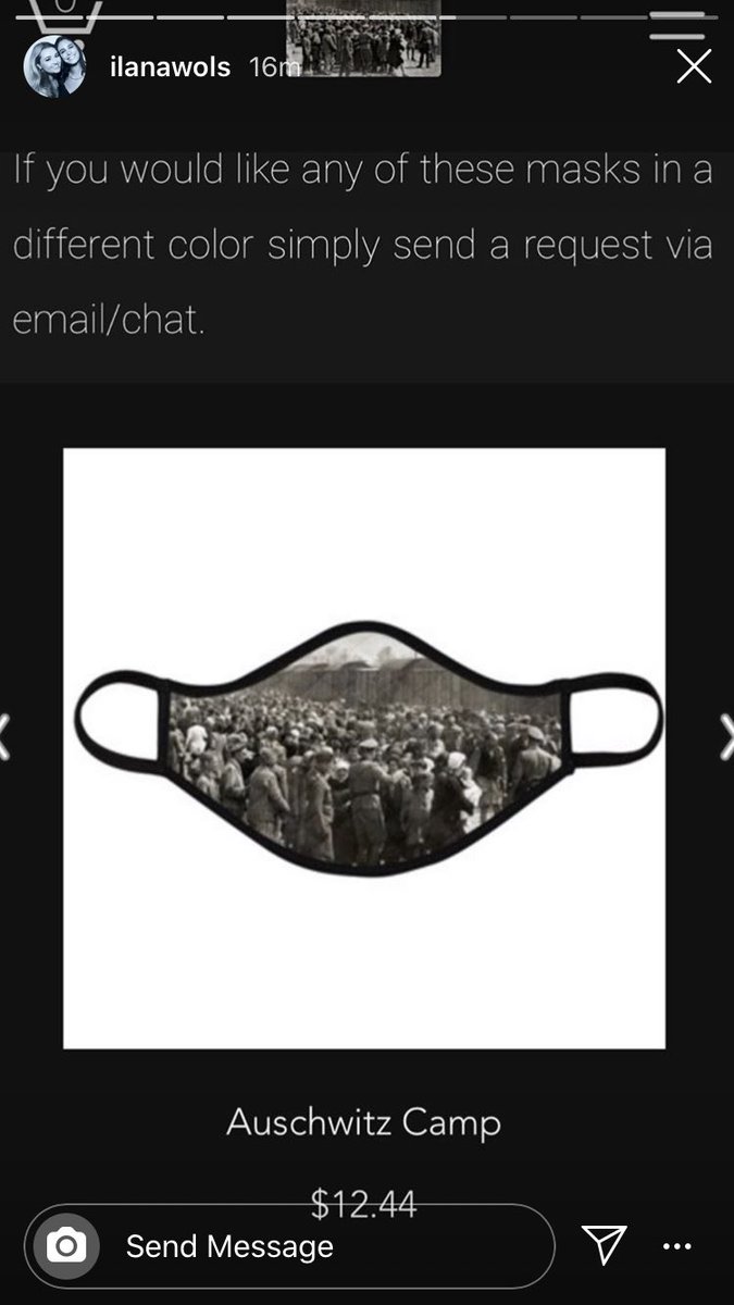 Mowgli_Lincoln's tweet photo. There’s literally a website that is selling masks with holocaust images on them and other right-wing messaging on shirts and stuff.
Actual human beings think it’s acceptable to make masks using pictures from the Holocaust as if it is trivial.
This has broken me. #saveplace #Jew https://t.co/VC6PsSTJQK