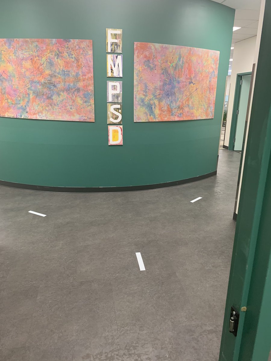 <a href="/FMPSD/">Fort McMurray Public School Division</a> Division office is a very safe place to work, we have taken special steps...lines on the floor help social distancing👍 #SafetyFirst #FMPSD