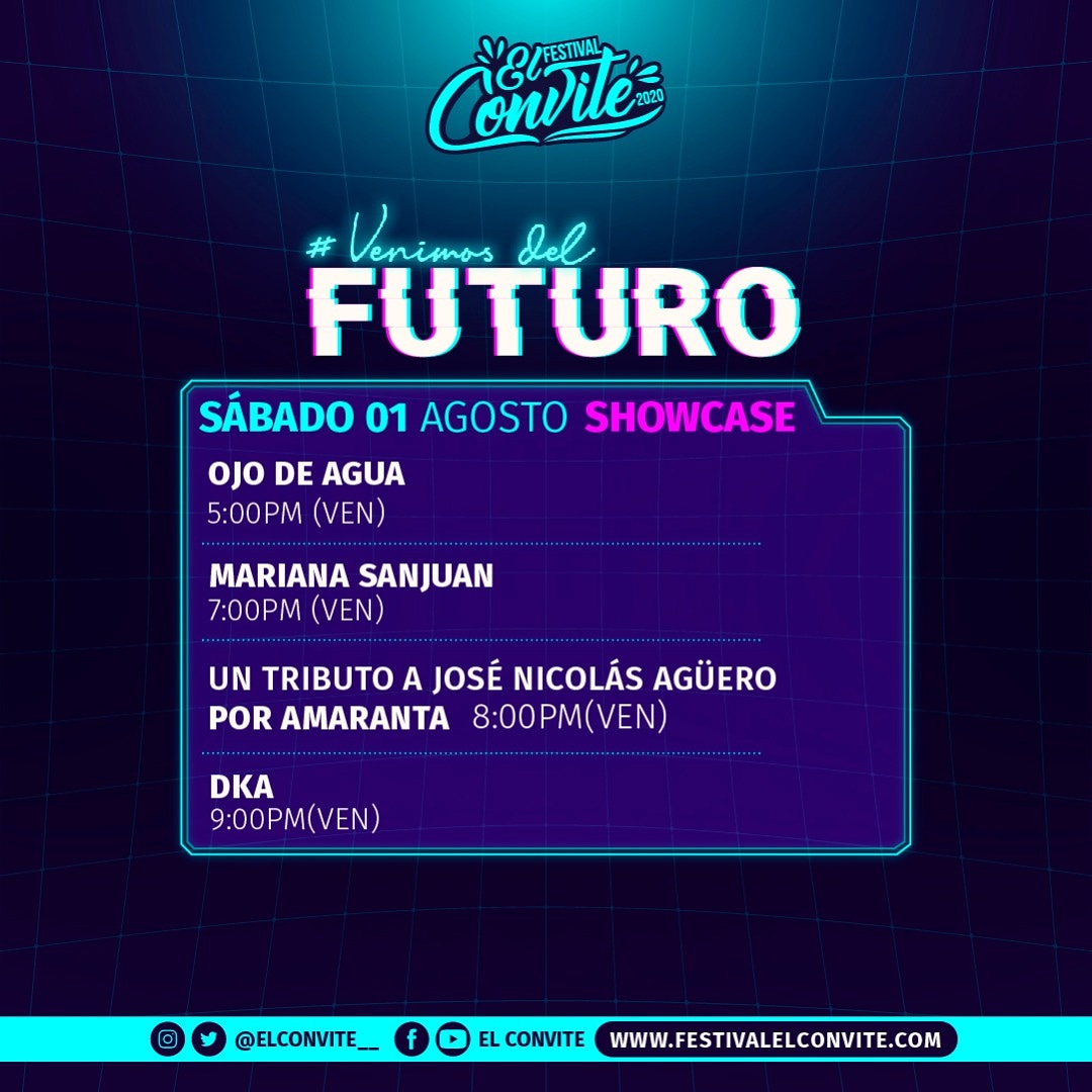 Este sábado cerramos #VenimosDelFuturo🌐 con mucha música y amigos de la casa🎶⁣
⁣
¡No te lo pierdas! 🔥

⁣#Programación #Showcase ⁣
#YouTube⁣
#VenimosDelFuturo⁣⁣
#FEC2020⁣⁣
#FestivalElConvite
