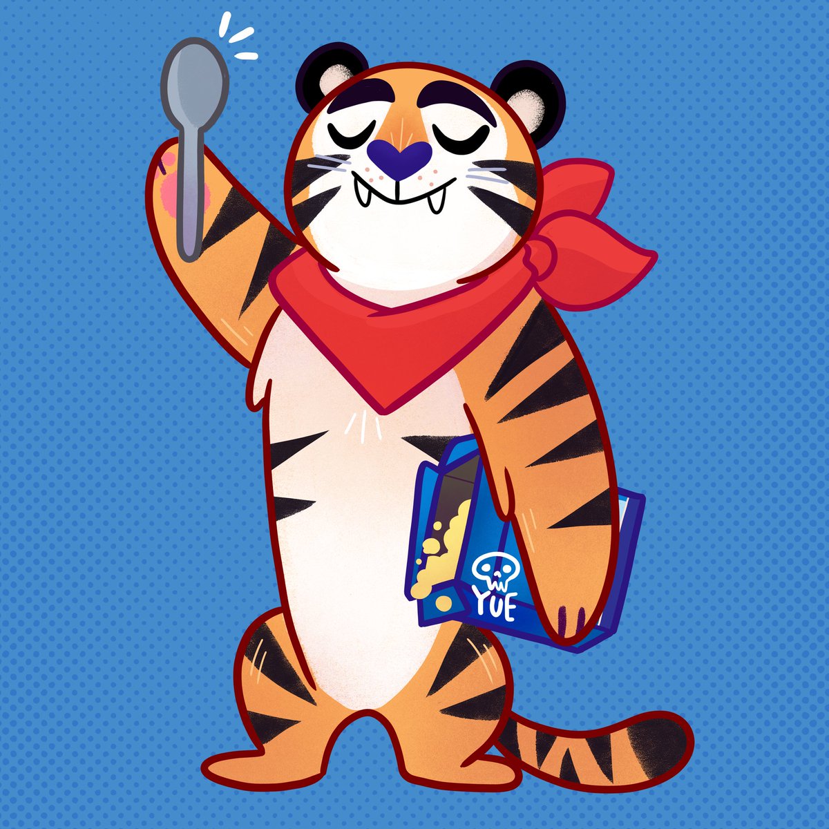 A estas alturas cualquier día podría ser viernes y el tigre Toño lo sabe  #VDI #ViernesdeIlustración  
🥣