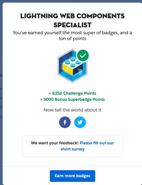 ayonsaha2011's tweet photo. Completed Lightning Web Components Specialist Superbadge

#LWC #Salesforce #Trailhead #LightningWebComponentsSpecialist https://t.co/nVoRGlD7GV