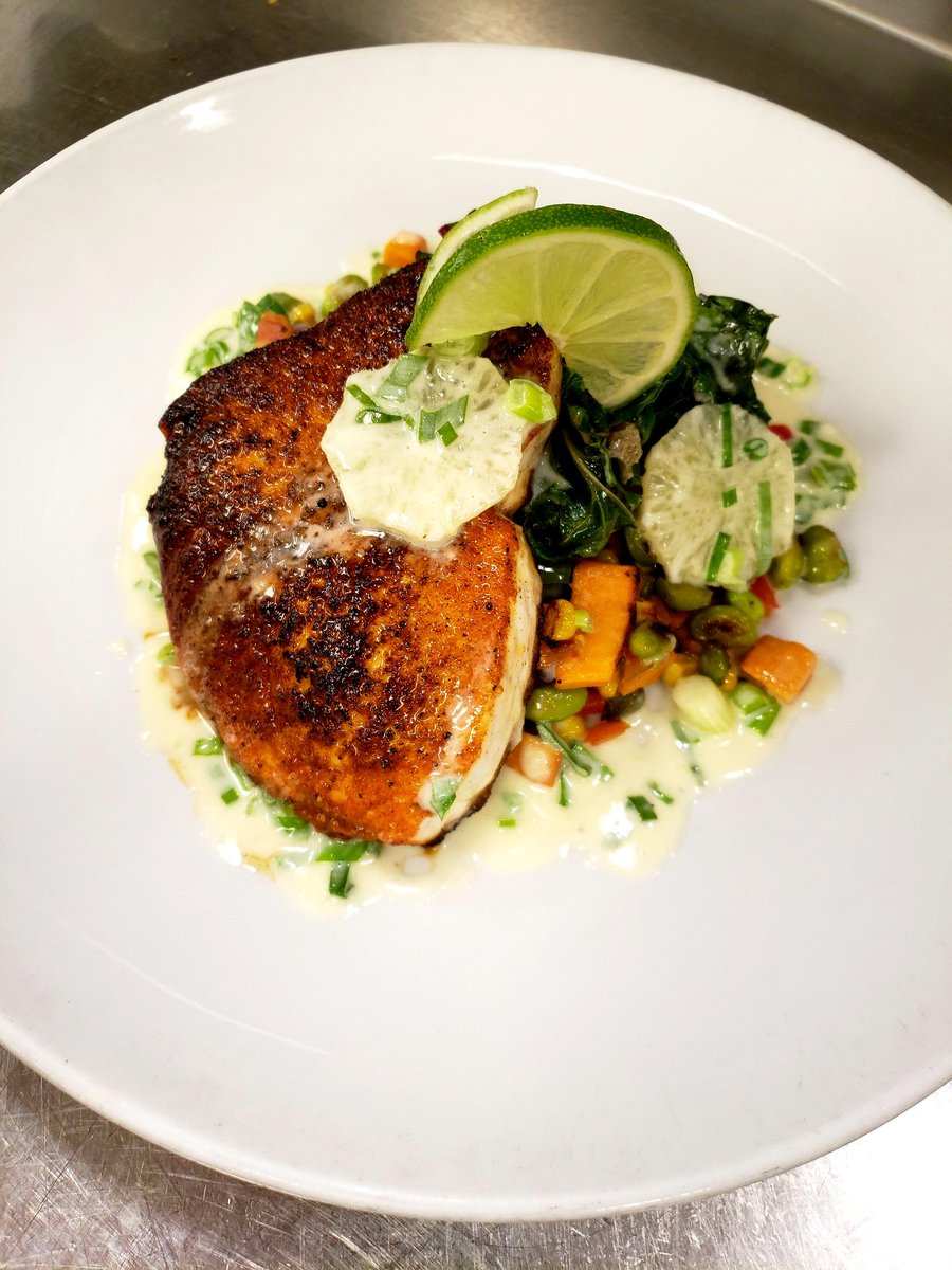 Tonight's dinner special:
Blackened Swordfish
Sweet Potato Succotash
Smoked Bacon, Garden Swiss Chard
Lime Butter
#EatRight #eatlocal #organicfarming #sustainableLiving 
#farmtotable #TuesdayMotivation
