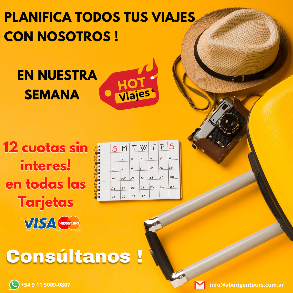 AborigenTours's tweet photo. Planifica tu viaje con nosotros, en nuestra semana HOT VIAJES , con 12 cuotas sin intereses en TODAS las tarjetas ✈️🧳😎

Que esperas?😀

contáctanos por:🔎
https://t.co/JspOMHErFg
info@aborigentours.com
whatsapp: +54 9 11 5009-0807

#viaje #planificamostuviaje #aborigentours https://t.co/nJiQEL9HXx