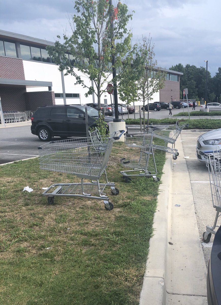 RobinBShell's tweet photo. @LidlGB this is your welcome from the parking lot - trash and carts☹️ https://t.co/lU1wHagZNI