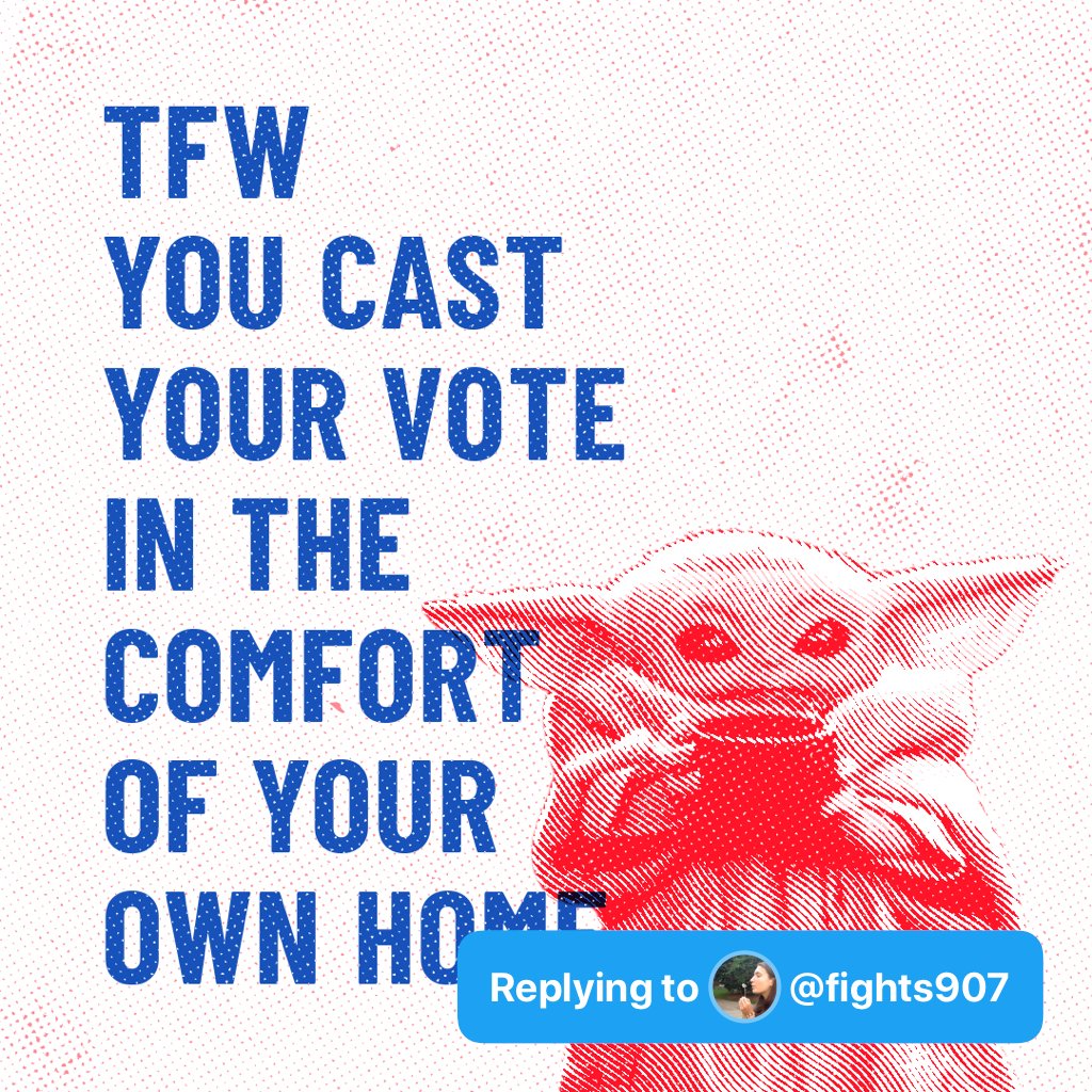 Q: Can we vote online?  #askvotedotorg-  @fights907A: No, but in many states you can register & request an absentee ballot online. Our online tools  @votedotorg will help you either way. Then you can vote at home on your own schedule, which is just as easy! 