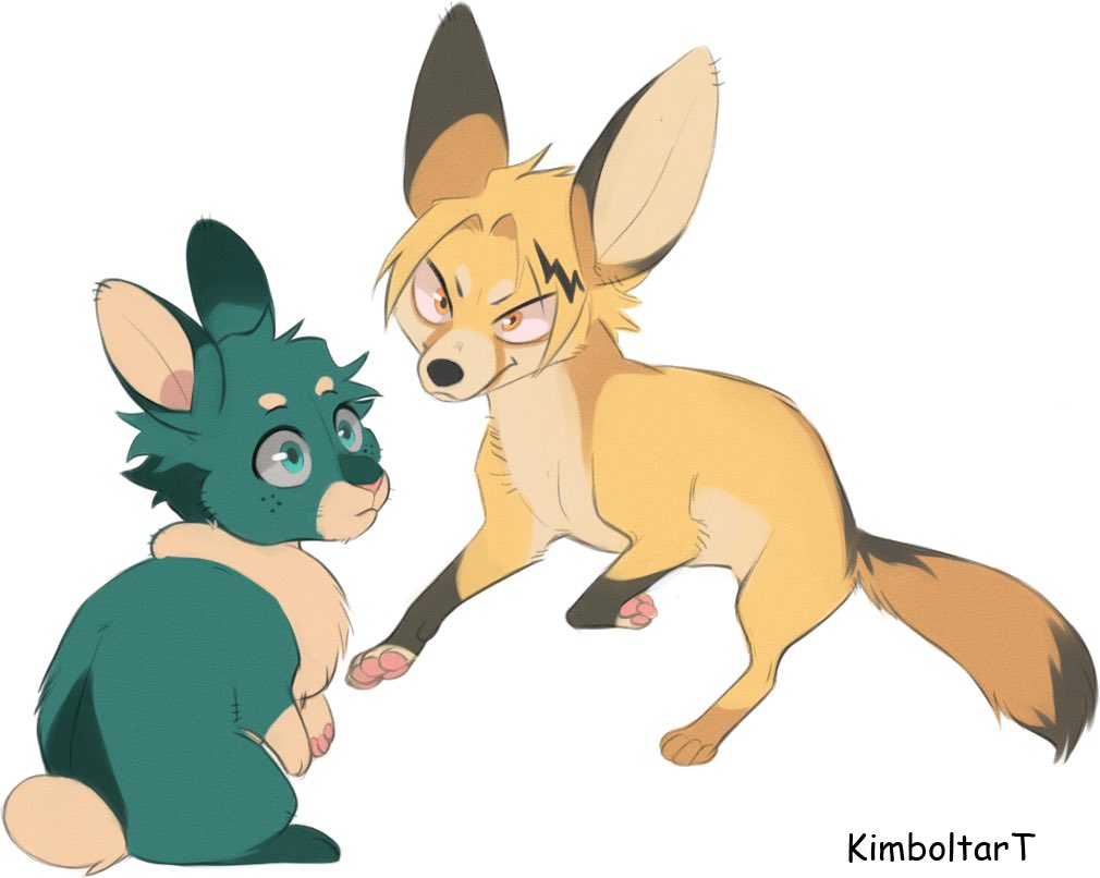 kimboltart's tweet photo. Made more animal doodles just with some bnha characters this time. https://t.co/7MUbXmfkRR