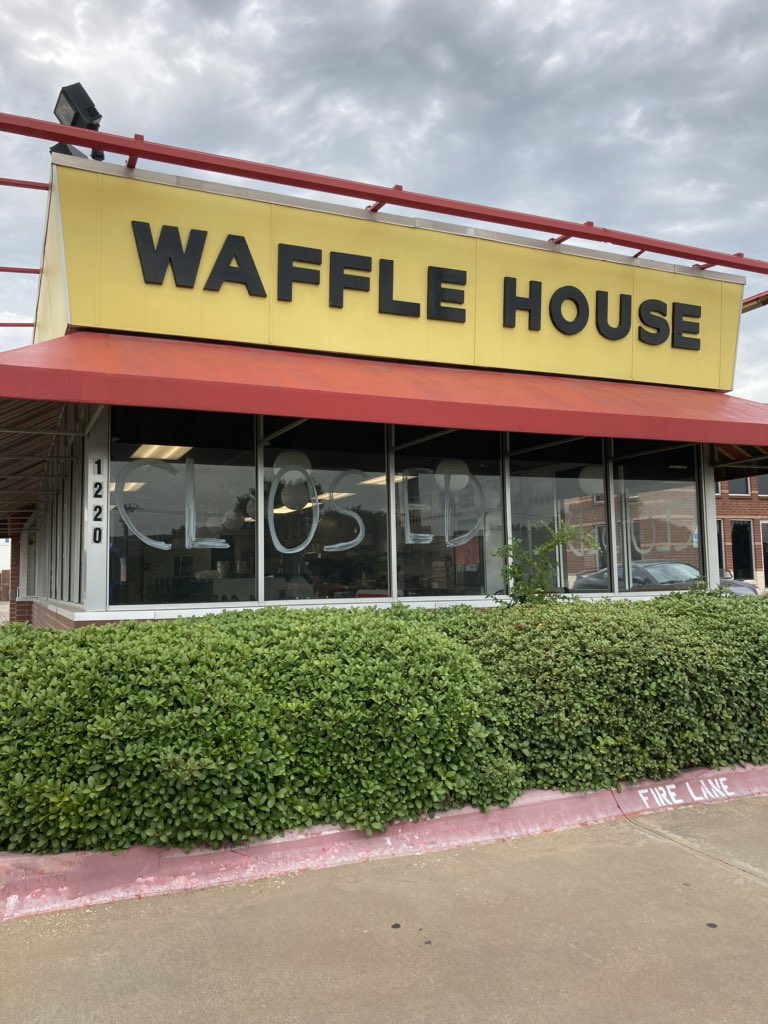 In times of natural disasters the Waffle House Index is an informal metric named after the W.H. &amp; is used by the FEMA to determine the effect of a storm &amp; likely scale of assistance required for disaster recovery.

The Waffle House by my house is closed, but let’s open up school.
