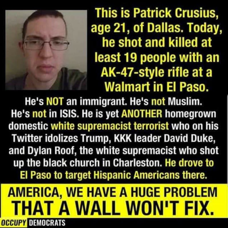 We have Attorney General and the president never mention about white domestic terrorist that murder repeatedly a lot of innocent people. Never mention about white men killing their wives because they want out of the relationship.