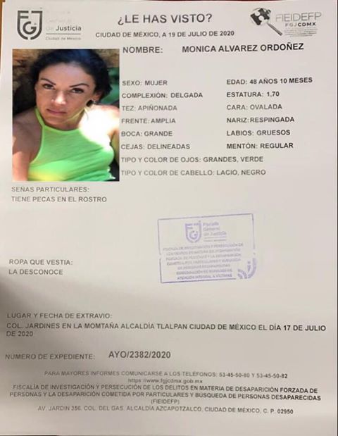 Ayuda a Mónica Álvarez Ordóñez a regresar a casa. Fue vista por última vez el 17 de julio