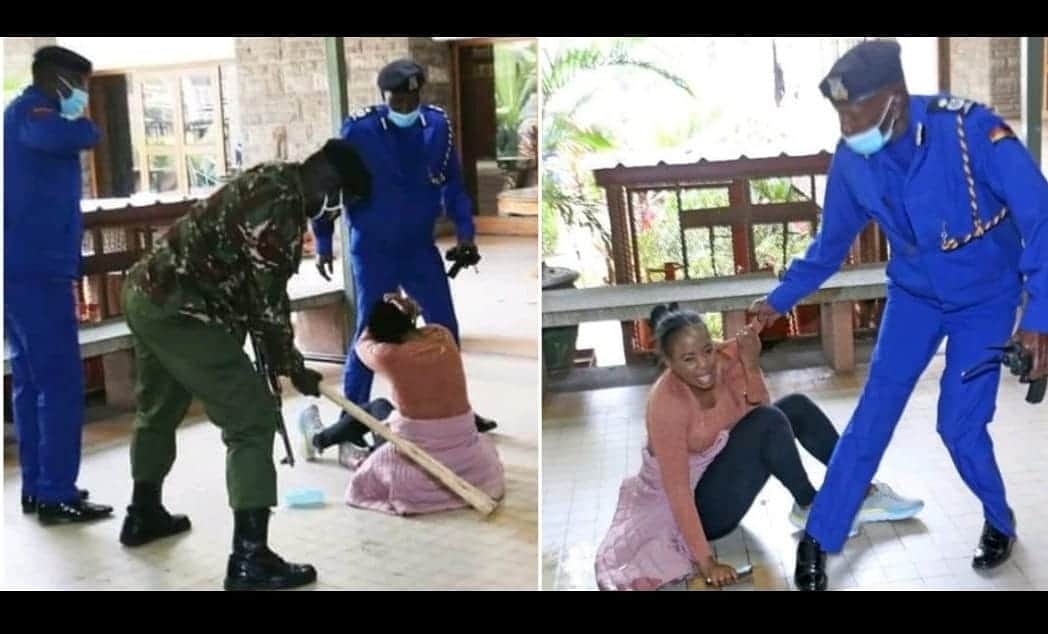 eachapah2's tweet photo. Good Lord, is her hip bone/back in place. Whatever makes police this bitter? Totally uncalled for.

#PoliceBrutalityKE https://t.co/02fYH2fPNC