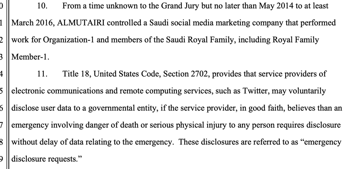 So we've got Saudi government, royals, social media marketing, and data privacy/possible espionage issues...Some of this was from the prior indictment.