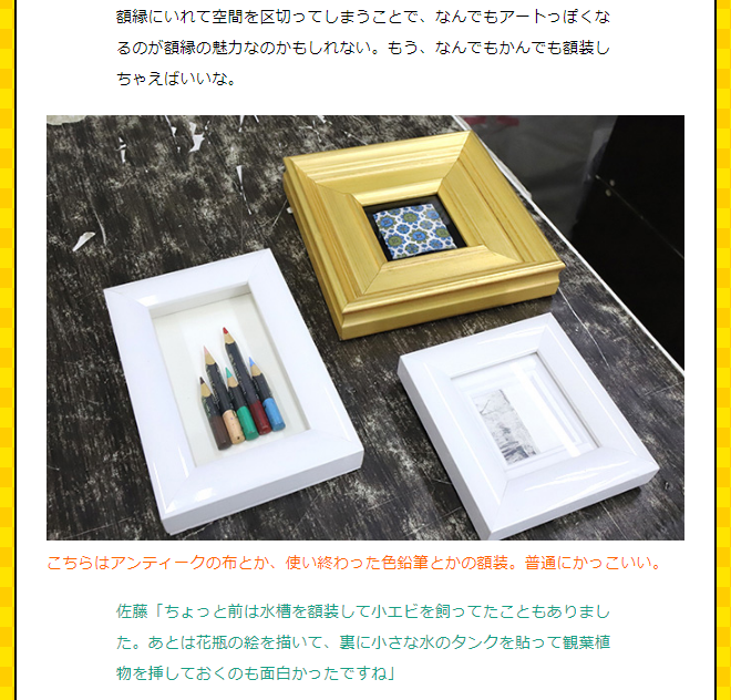 デイリーポータルz No Twitter 小さい額縁について考えたことがありますか 小さなものを入れると なんでもインテリアになります 4枚目の写真 おしゃれに見えますが入ってるのは目薬のボトルと乾電池ですよ 専門店を取材しました T Co Itvbihrxwf