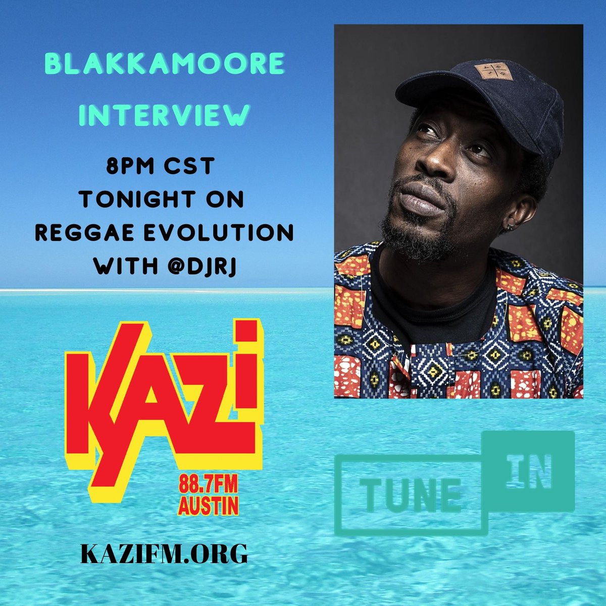 DJRJ's tweet photo. Join me tonight on Reggae Evolution for a deep interview with Blakkamoore @Mr_Blakkamoore @BacoRecords
https://t.co/Ch6Mq3Qqhy #Austinreggae #Guyana https://t.co/2u09yJ6Yhg