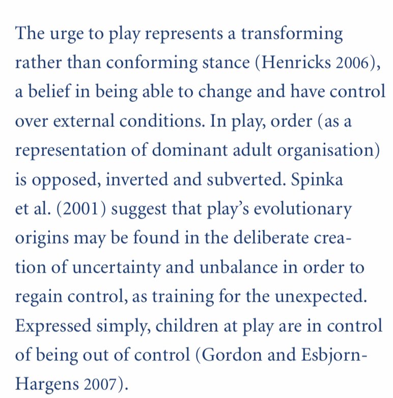 None of this means there can’t be coaching! But we cannot use play as a ‘tool’ of coaching or for adult agendas. To do so demonstrates a fundamental misunderstanding of play as a human right and evolutionary experience. It diminishes its value and power .. from the IPA 7/.