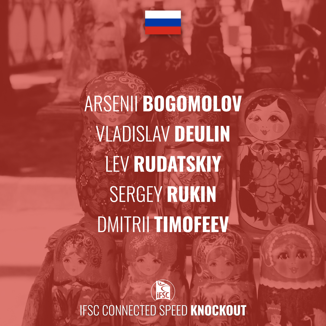 ifsclimbing's tweet image. Vladislav Deulin, Dmitrii Timofeev, Iuliia Kaplina and Anna Tsyganova 🇷🇺 headline the star-studded cast of Russian climbers competing in the IFSC Connected Speed Knockout. #IFSCSpeedKnockout