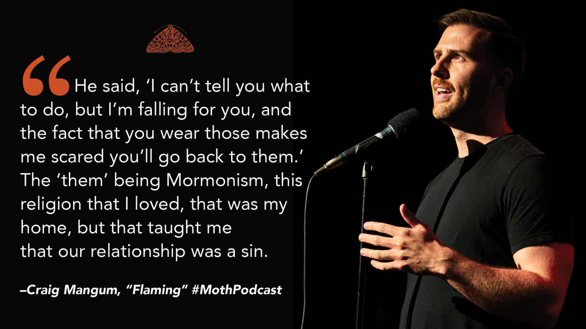 TheMoth's tweet photo. Craig Mangum (@CraigNMangum) explores his relationship to Mormonism and its sacred garments in this week's #MothPodcast.

Listen to Craig's story and more stories of the past echoing into our present in "Rooted in the Past," here:
https://t.co/2wUBB5lBEs https://t.co/VAeaXgrJ0x