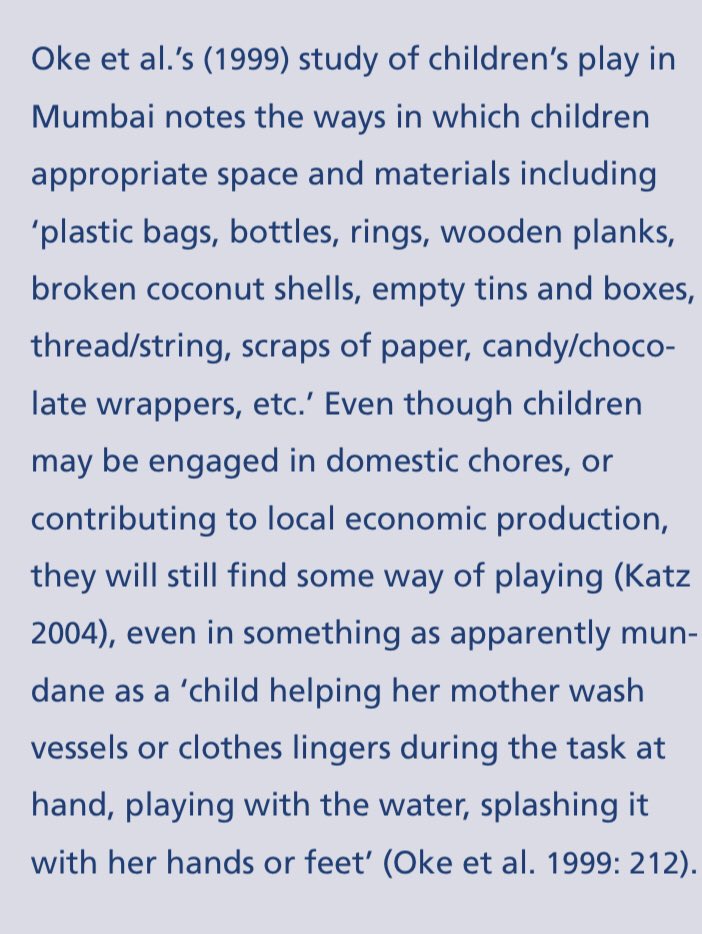 So we distinguish, not between adult structure & ‘unstructure’ but between child led & adult led. Kids don’t need you to create play for them. The evidence is clear: kids will play even in the most exigent of circumstances. It’s about removing the adult agenda  ..8/