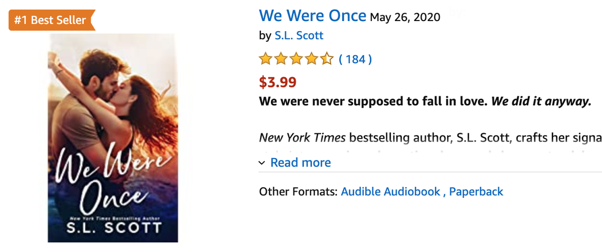 slscottauthor's tweet photo. THANK YOU for being so awesome, supportive, incredibly kind to me and We Were Once. Two months post-release and it's still has a bestseller's banner and is in the 200's on Amazon. Thank you for loving my book, the amazing reviews, sweet messages, shares, and love <3
.
.
#slscott https://t.co/4N5lHgRdJb