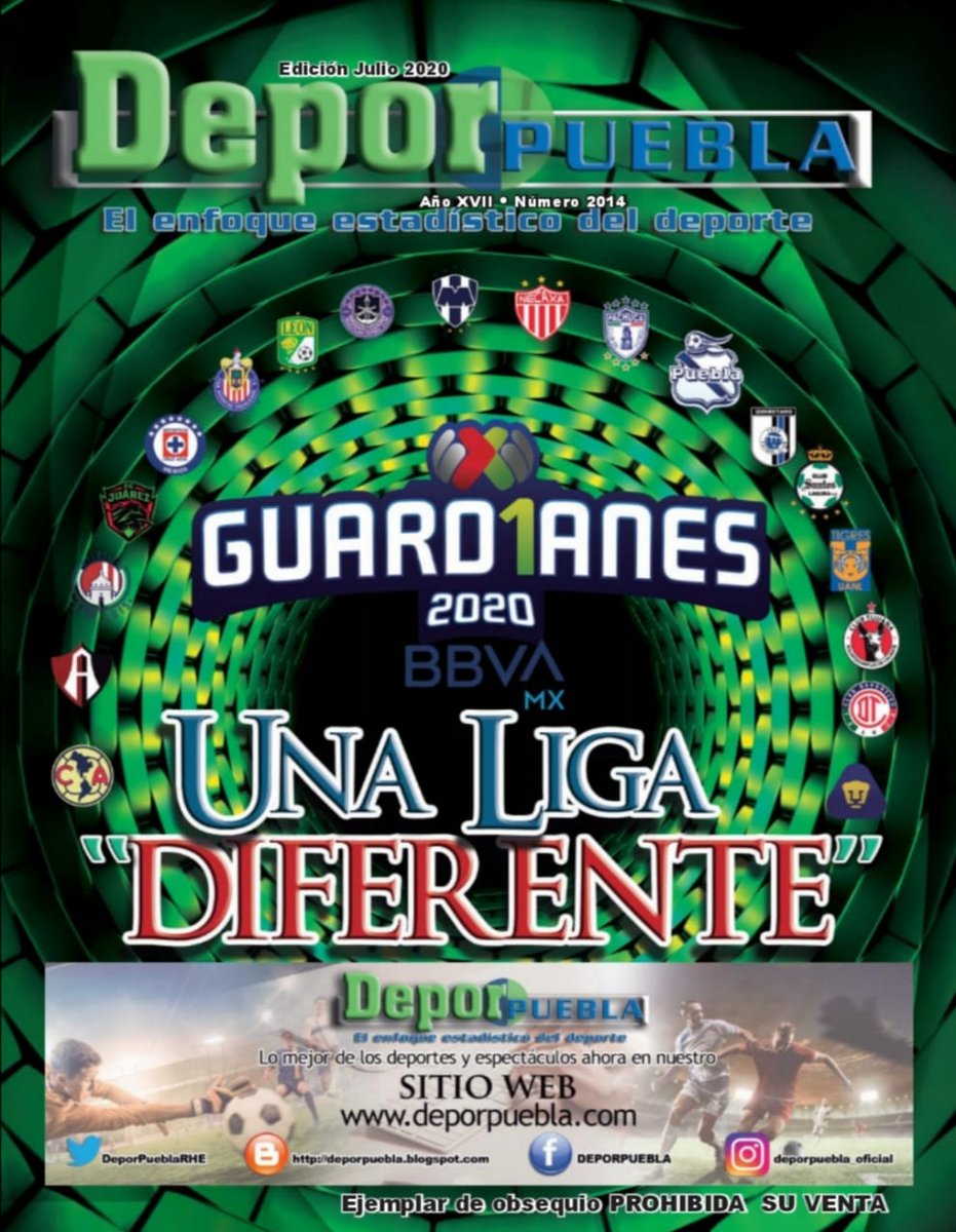DeporPueblaRHE's tweet photo. Ya puedes consultar la revista DeporPuebla de Julio 2020 📘

Incluye:

- Contrataciones, plantel e inicio de la @LigaBBVAMX para el @ClubPueblaMX
- Calendario de la @LigaBBVAMX
- Pepe Perico gana Torneo de Mascotas de la @LigaMexBeis
- Y mucho más

https://t.co/b3fV0zHAh4 https://t.co/YPzCOrf5s6