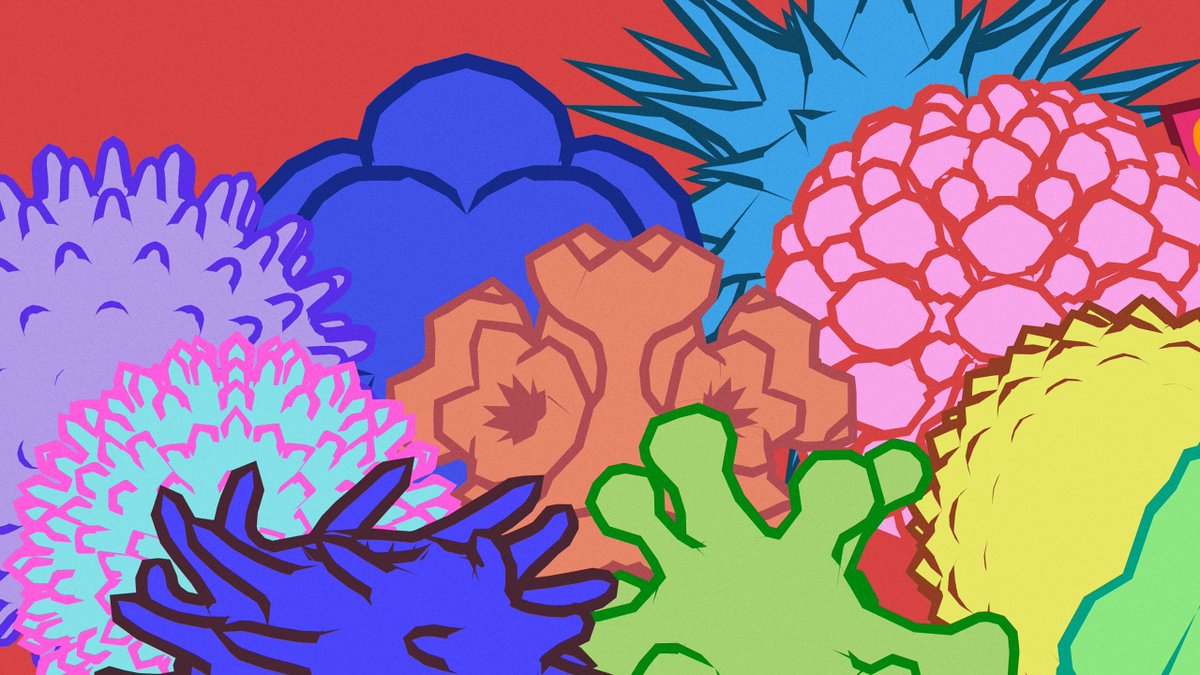 Thomas Shahan Pa Twitter Rainy Day Today So I Messed Around In Blender And Made Some Colorful Low Poly 3d Shapes With Outlines Pollen Coronavirus Balls Flowers Stars Bits Pokemon Flowers Seeds Spin