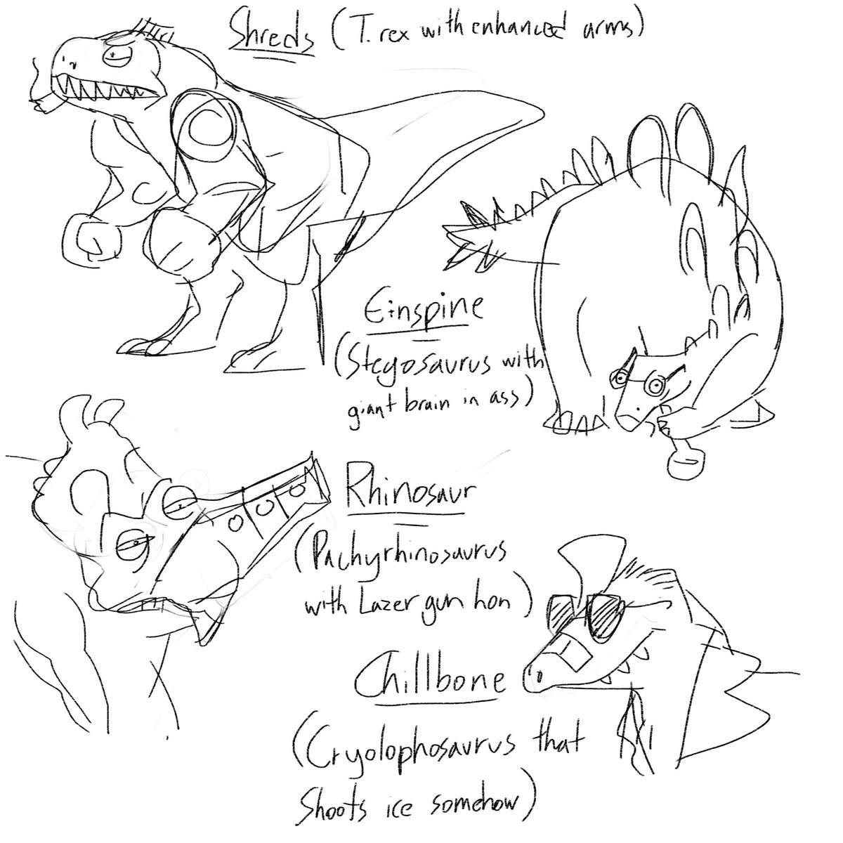 Today remembered my Old Awful idea of...a cartoon about Dinosaurs that were cloned and enhanced by Science that to fight Dragons (enhanced by magic) 