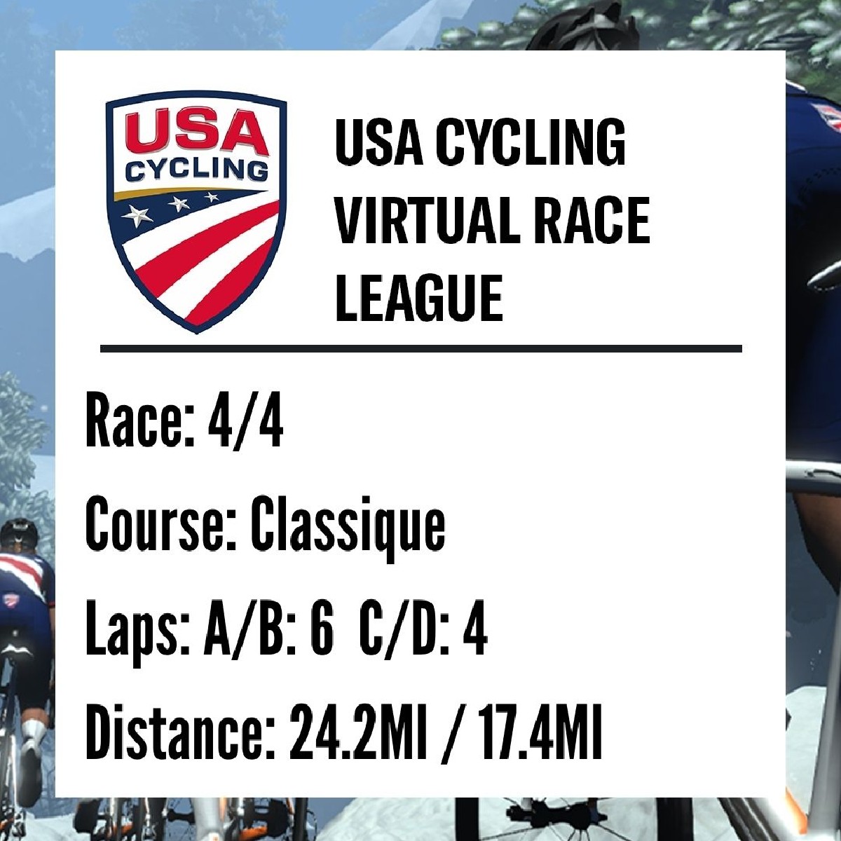 This Wednesday is the final week in the USA Cycling crit series on @gozwift! The London course’s “Classique” route takes you on some of the most famous London streets. Members are competing for 30% off <a href="/AmpHuman/">Amp Human</a>! Sign up today to be apart of the action!

usacycling.org/virtual-race-l…