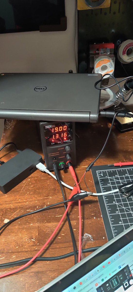 samsonasu's tweet photo. Kid's laptop was dead but the charger is in Mom's office and she's in a meeting. Nerd lab to the rescue! https://t.co/M88Lmq6i1z