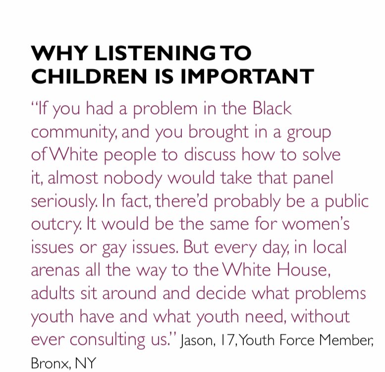 Thus, play is not a new, complex jargonised model to promote between adults. It’s a legal imperative. A right of the child. To ensure respect for the right we must seek kids’ views. If we‘re not doing that, why are we talking about play? It’s back to adult agendas...10/