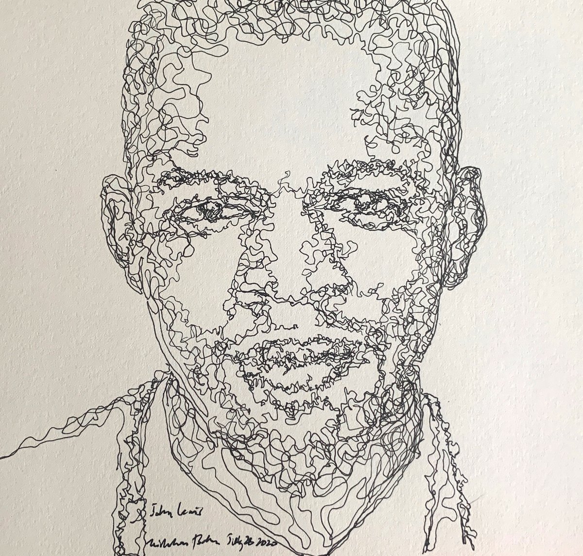 nicholsonbaker8's tweet photo. A second try at the fearless John Lewis.  Almost smiling after his arrest in 1961 for using an all-white bathroom. https://t.co/OP1sUBkEwH