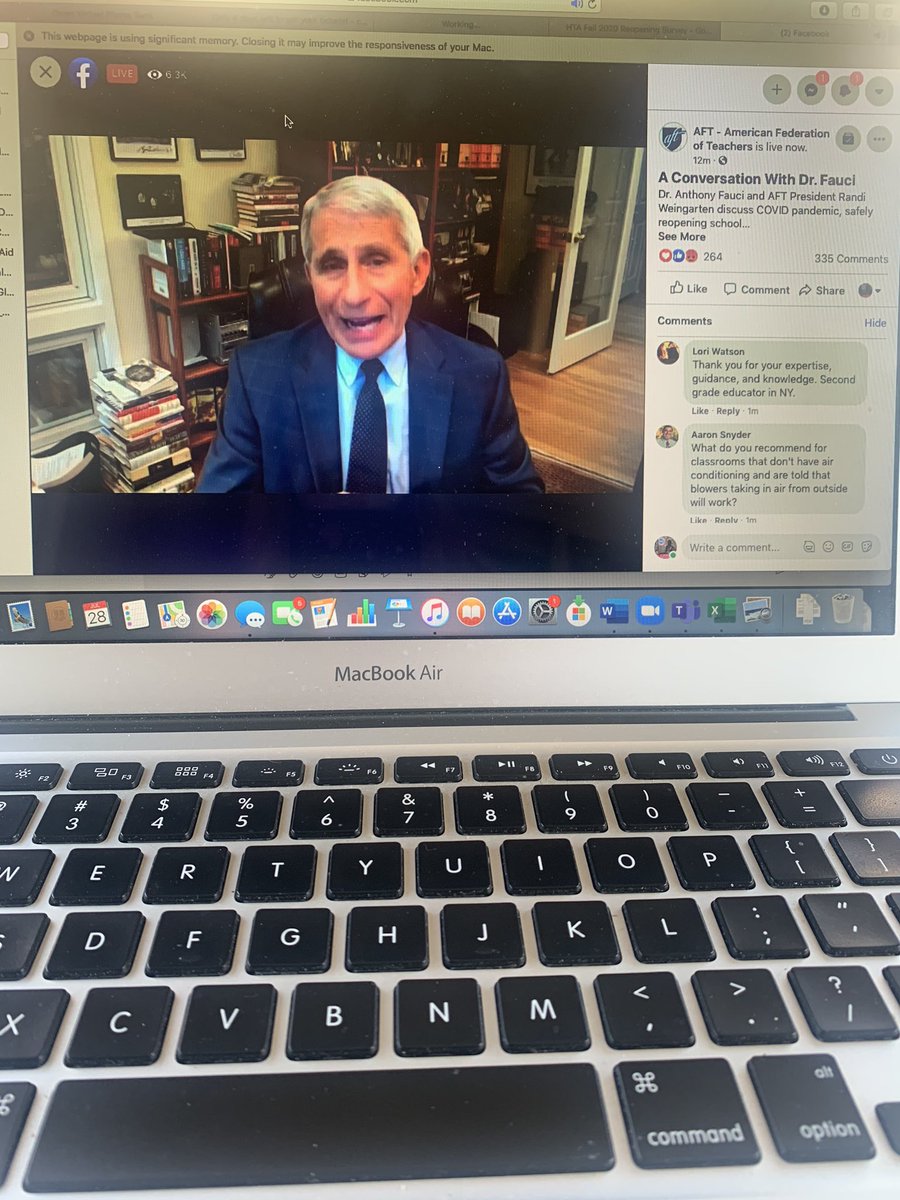 DoraLeland's tweet image. .@DrAnthonyF - Children 10-19 yo can potentially spread  #COVID19 as widely as adults. This is a serious concern for reopening schools. @AFTunion #ReopenSafely