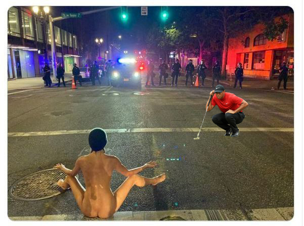 "If Tiger can birdie this hole the Portland Open is all his."