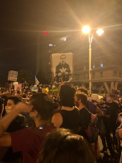 I saw younger anti-occupation activists bringing in the call for “Justice for Eyad” (Eyad el-Hallaq, the 25 year-old, unarmed, autistic Palestinian who was shot dead by Israel Police the same week as George Floyd) They held up his image, chanting “Palestinian Lives Matter.”