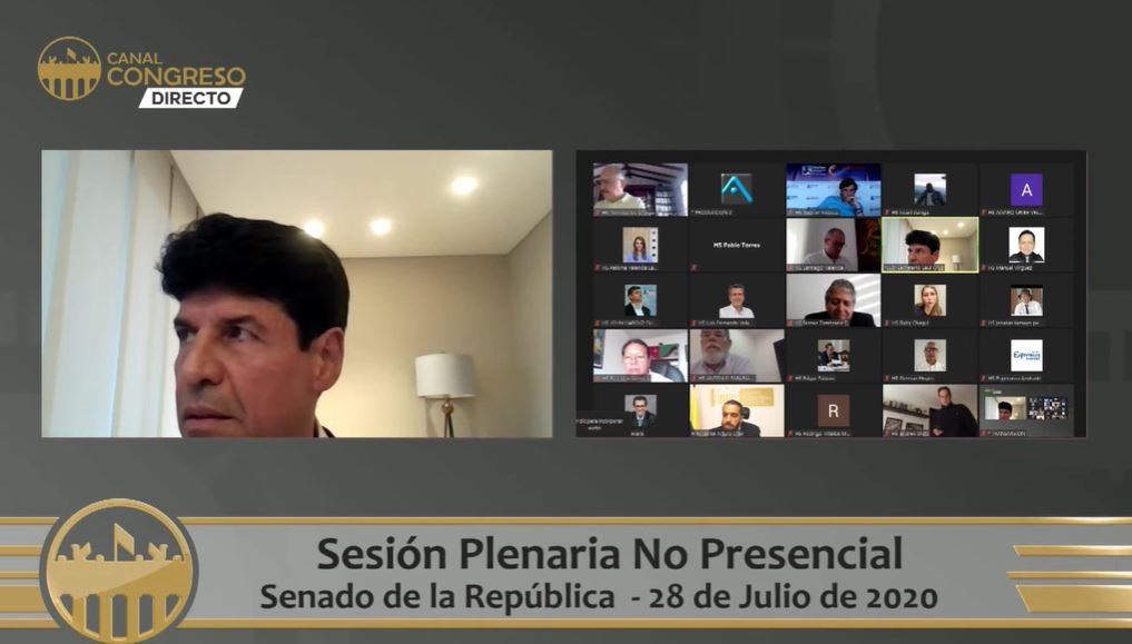 SecreSenado's tweet photo. Inicia la primer #SesiónPlenariaNoPresencial del período Legislativo 2020 – 2021 bajo la presidencia del senador @arturocharc con llamado a lista y verificación del quorum. @SENADOCAEL @SenadoGovCo #NotiSecSen @CCongresoSenado @NoticieroSenado https://t.co/Pa6QQoGPJZ